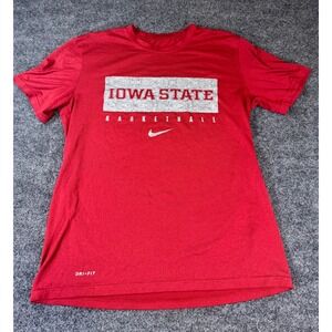 Nike Iowa State Basketball Dri-FIT Shirt Mens Small Red Short Sleeve Tee